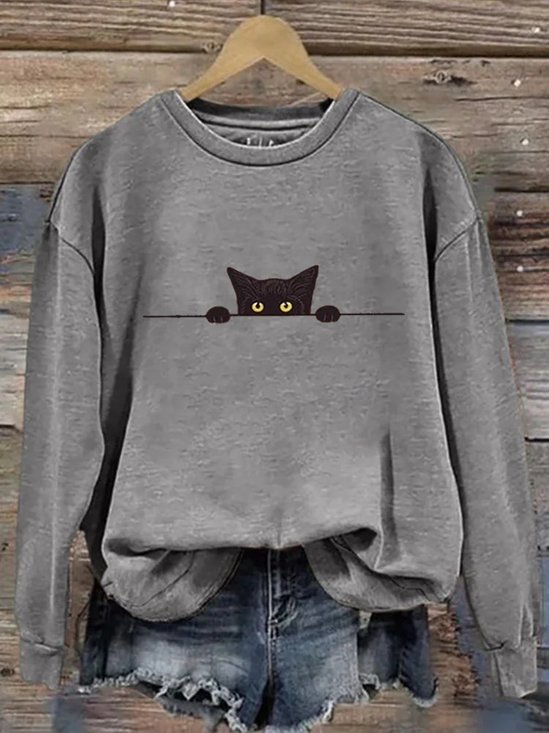 Retro Rundhals 3d Drucken Sweatshirt