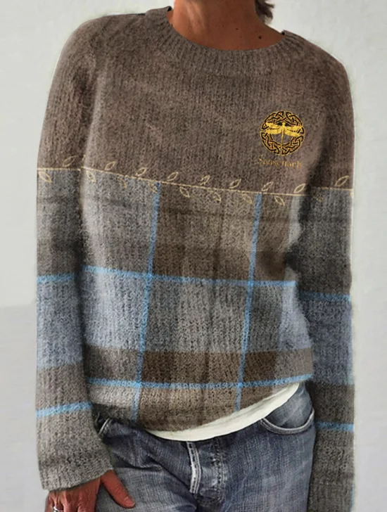 Damen Wolle/Stricken Tier Langarm Bequem Lässig Pullover