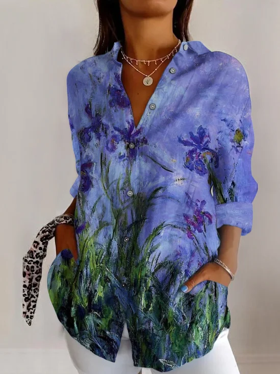 Hemdkragen Ärmellos Geometrisch Regelmäßig Mikroelastizität Regelmäßige Passform Bluse für Damen
