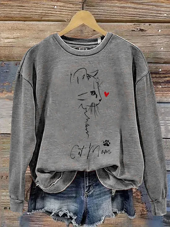 Retro Rundhals 3d Drucken Sweatshirt
