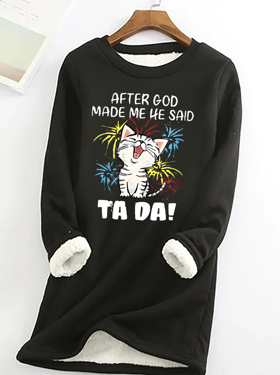Lässig Rundhals Textbriefe Sweatshirt