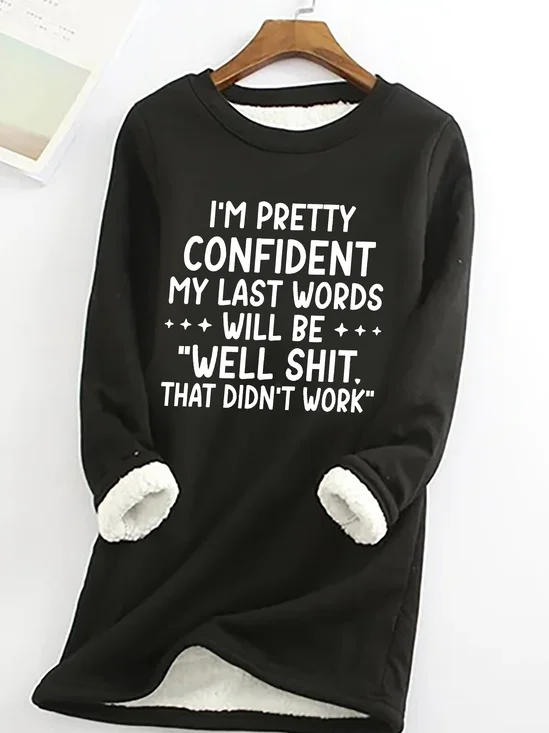 Lässig Rundhals Textbriefe Sweatshirt