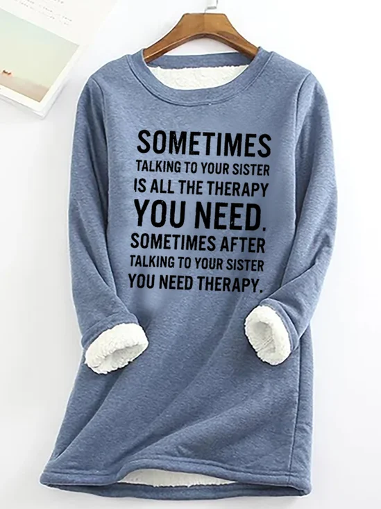 Lässig Rundhals Textbriefe Sweatshirt