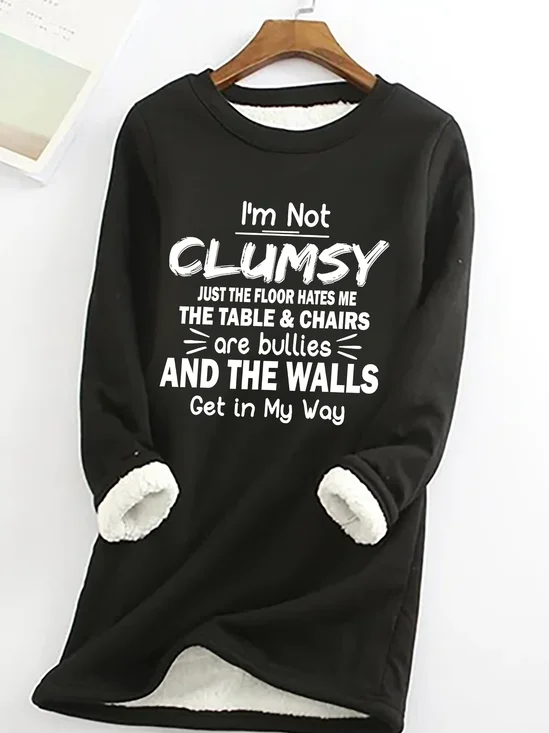 Lässig Rundhals Textbriefe Sweatshirt