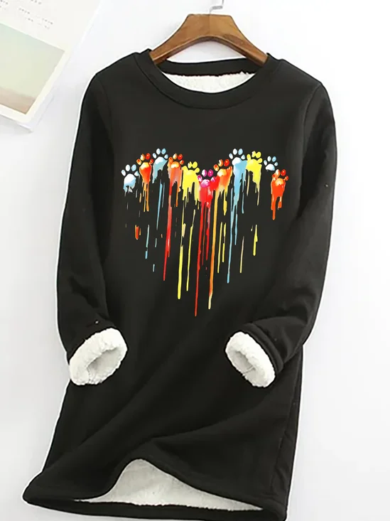Lässig Rundhals Textbriefe Sweatshirt