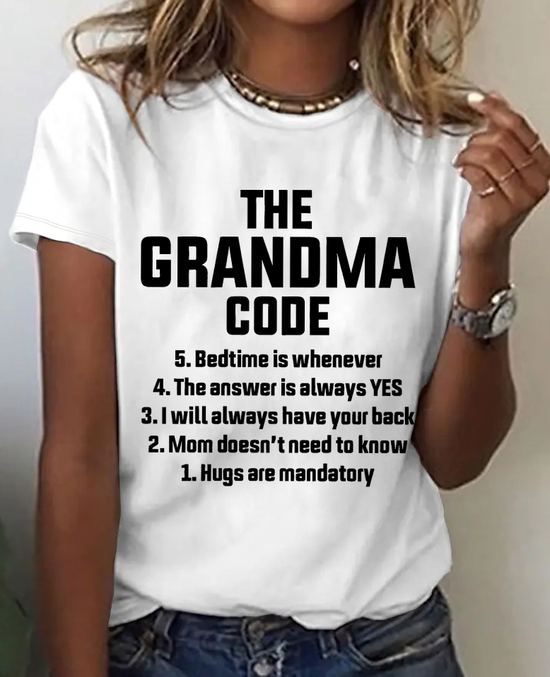 Lässig Textbriefe Rundhals Kurzarm T-Shirt