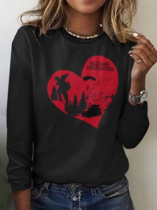 Retro Kariert Rundhals Langarm T-Shirt