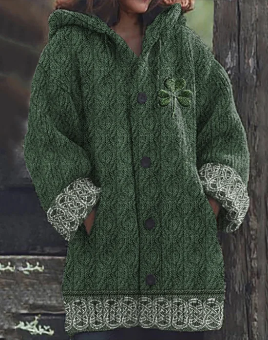 Damen Wolle/Stricken Kariert Langarm Bequem Lässig Strickjacke