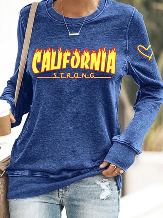 Retro Rundhals Textbriefe Sweatshirt