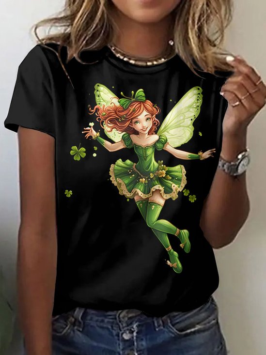 Retro Tier Rundhals Kurzarm T-Shirt