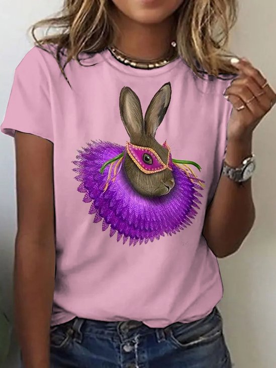 Retro Tier Rundhals Kurzarm T-Shirt