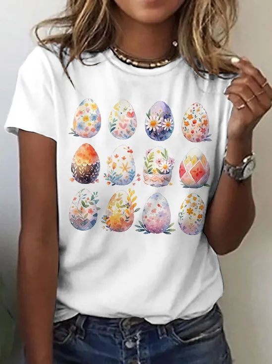 Retro Tier Rundhals Kurzarm T-Shirt