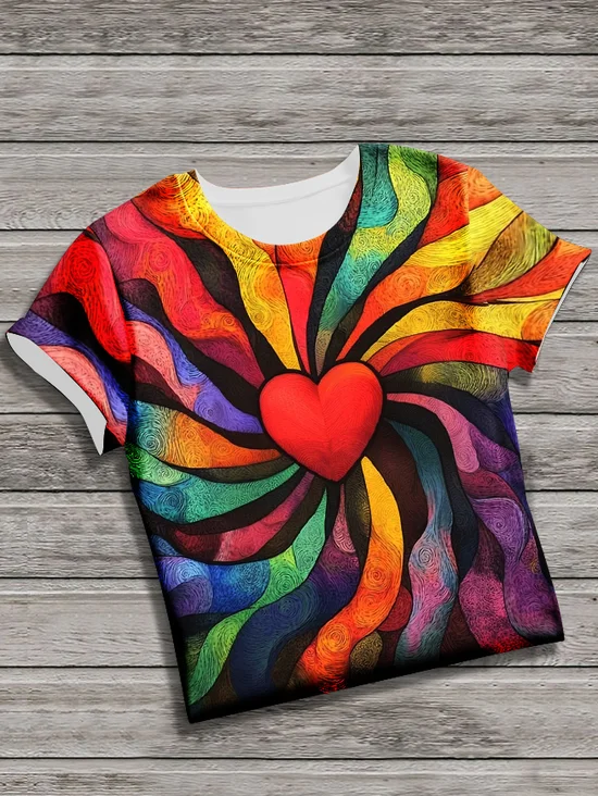 Retro Tier Rundhals Kurzarm T-Shirt