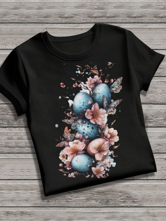 Retro Tier Rundhals Kurzarm T-Shirt