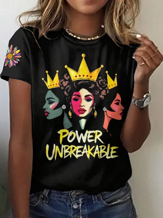 Lässig Figur Rundhals Kurzarm T-Shirt