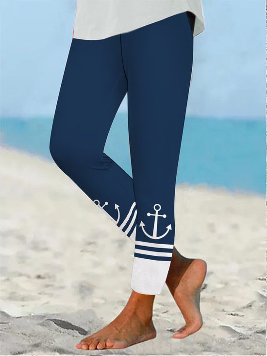 Retro Multifarben Block Lang Leggings