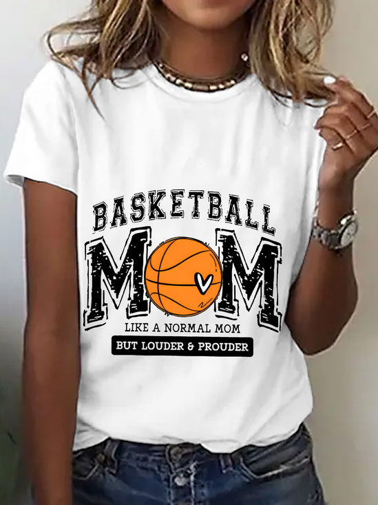 Lässig Textbriefe Rundhals Kurzarm T-Shirt