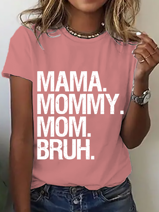 Lässig Textbriefe Rundhals Kurzarm T-Shirt