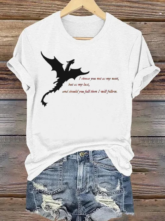 Lässig Textbriefe Rundhals Kurzarm T-Shirt
