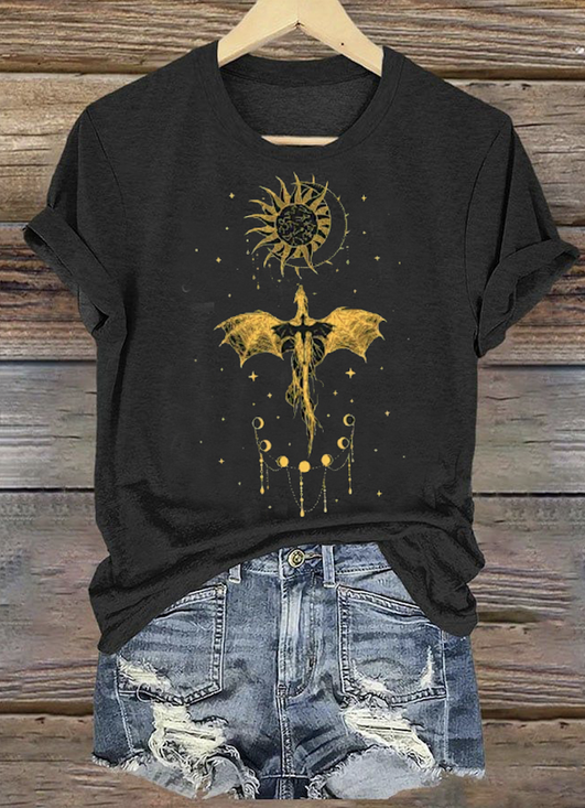 Lässig Tier Rundhals Kurzarm T-Shirt