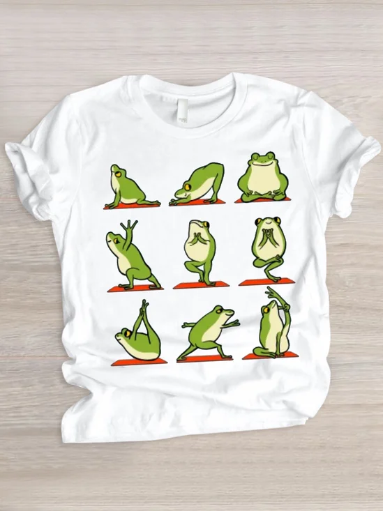 Lässig Tier Rundhals Kurzarm T-Shirt