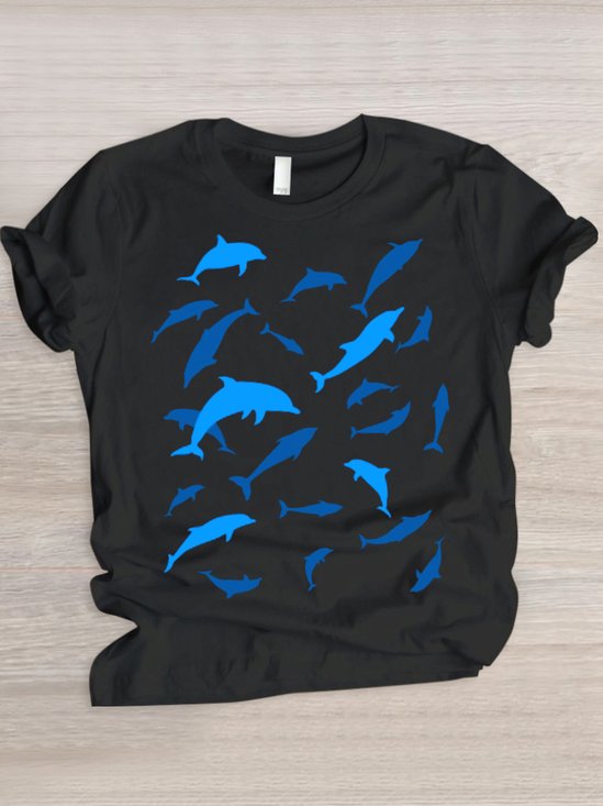 Lässig Tier Rundhals Kurzarm T-Shirt