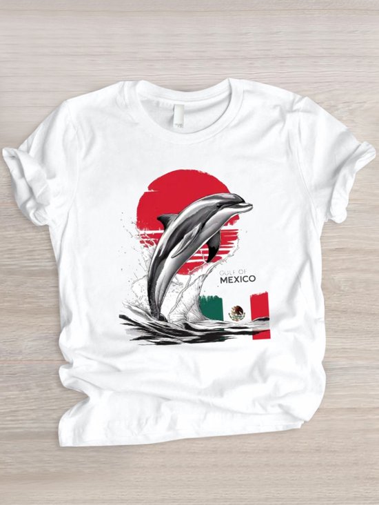 Lässig Tier Rundhals Kurzarm T-Shirt