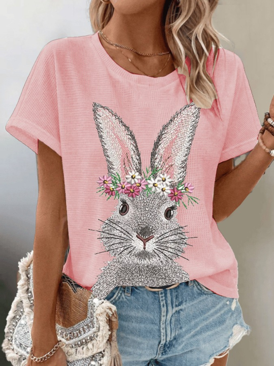 Lässig OSTERN (Kaninchen) Rundhals Kurzarm T-Shirt