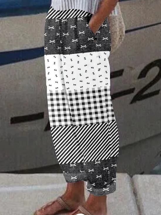Lässig Geometrisch Lang Hose