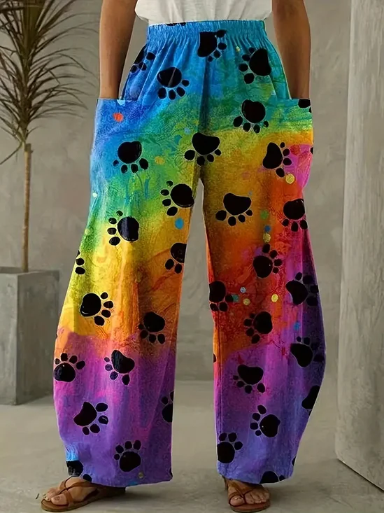 Lässig Geometrisch Lang Hose