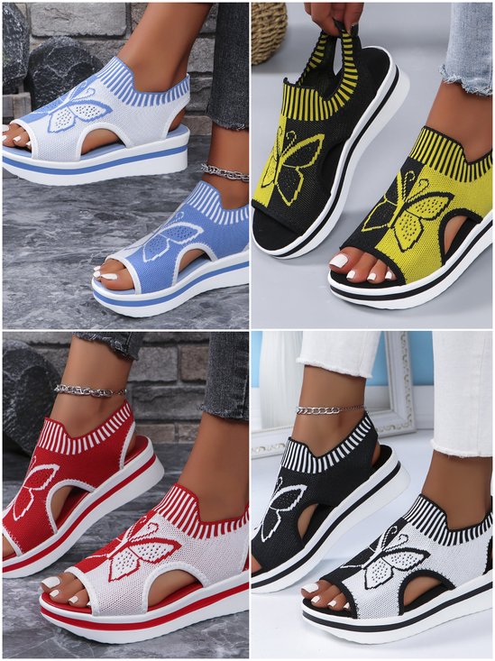 Retro Gestreift Slip On Niedrig Gladiator
