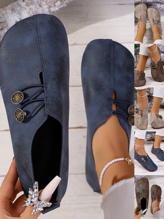 Lässig Unifarben Tragbar Slip On Flach Flache Schuhe Schnalle