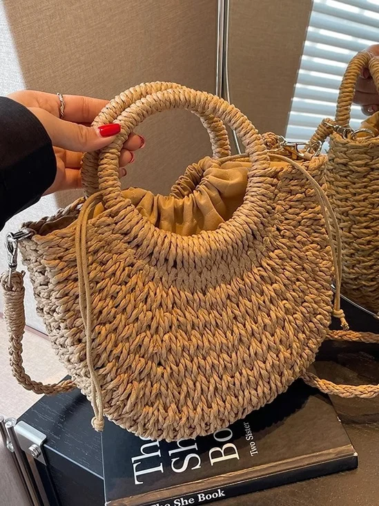 Gewebe Tasche GROSSE KAPAZITÄT Stroh Tasche Neuer Stil Feuer Gewebe Urlaub Stil Strand Vielseitig Schulter Bote Tasche