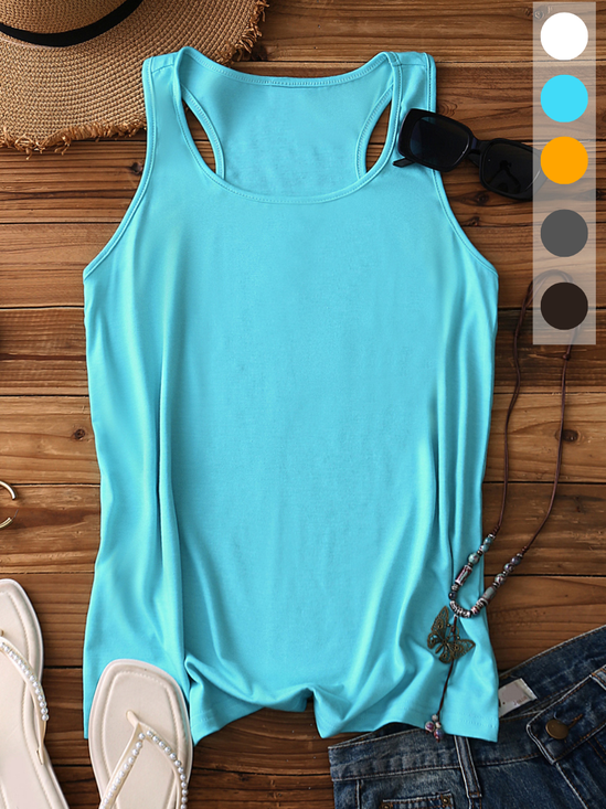 Sexy Stehkragen Unifarben Tanktop Oberteile