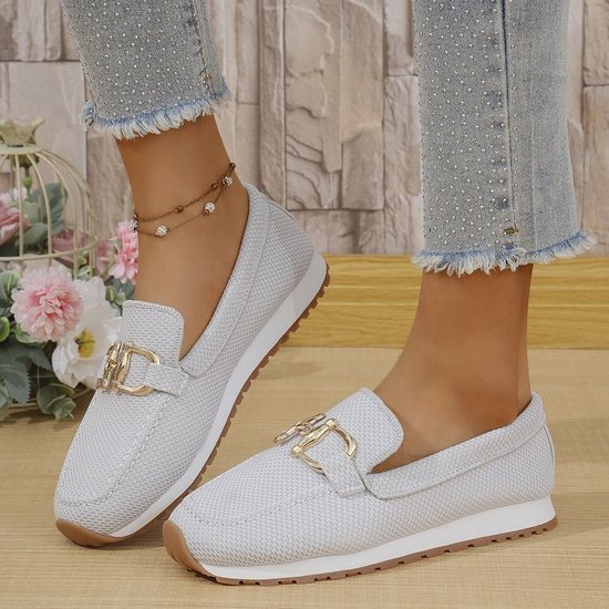 Retro Unifarben Slip On Flach Slip On