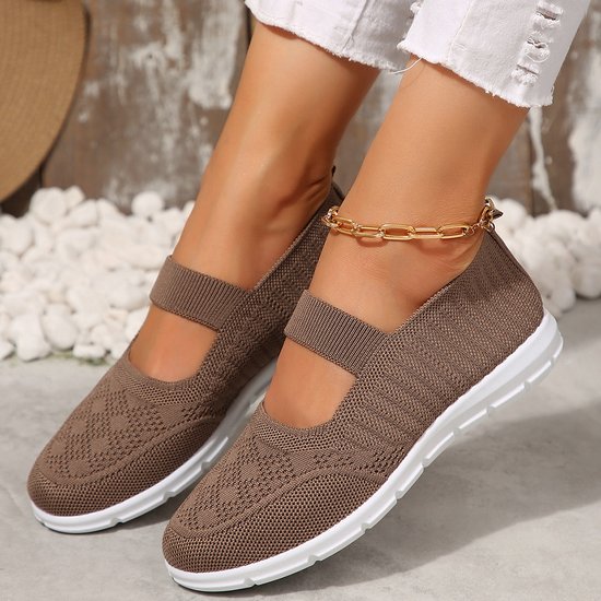 Retro Unifarben Slip On Flach Slip On