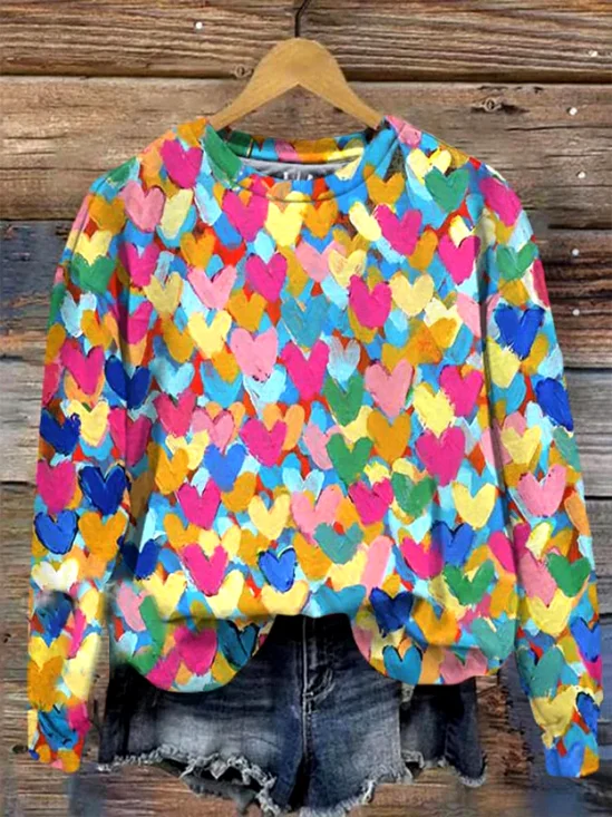 Lässig Rundhals Textbriefe Sweatshirt