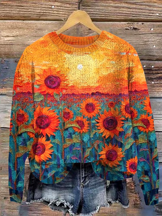 Damen Wolle/Stricken Tier Langarm Bequem Lässig Pullover