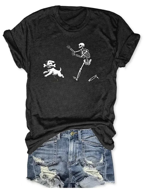 Lässig Hund Rundhals Kurzarm T-Shirt