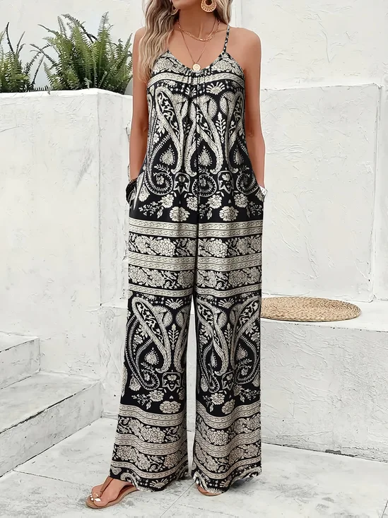 Damen Geometrisch Lang Hose Retro Frühling/Herbst Hose