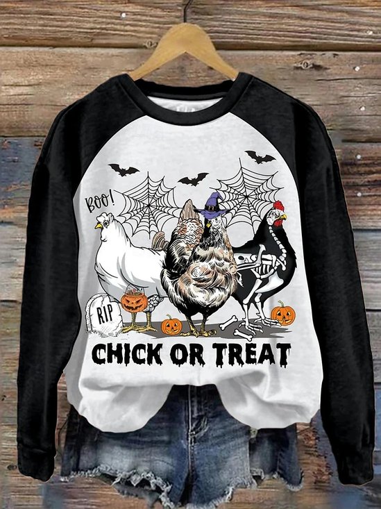 Retro Rundhals Halloween Sweatshirt