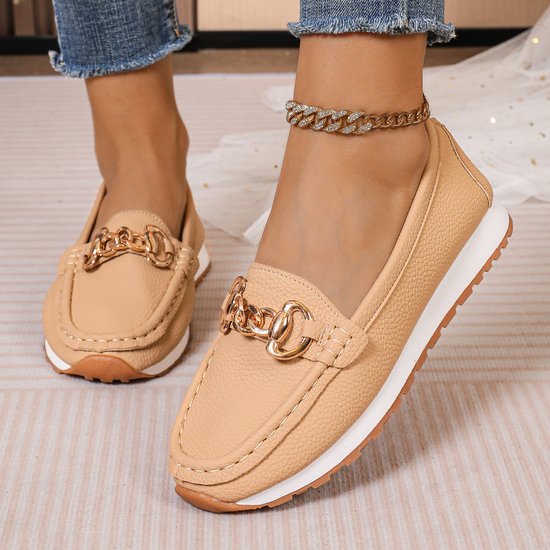 Retro Unifarben Slip On Flach Slip On