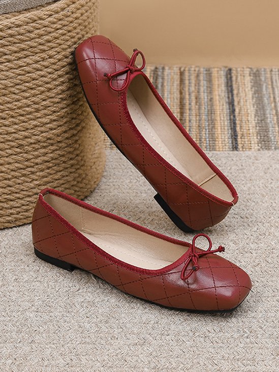 Lässig Unifarben Slip On Flach Ballett