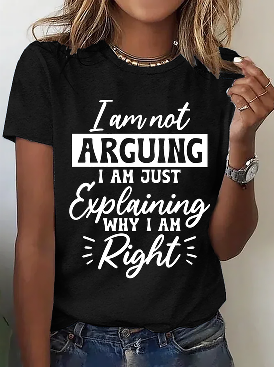 Lässig Textbriefe Rundhals Kurzarm T-Shirt