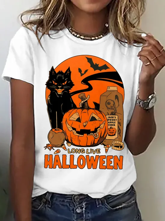 Lässig Halloween Rundhals Kurzarm T-Shirt