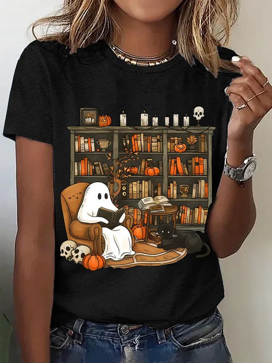 Lässig Halloween Rundhals Kurzarm T-Shirt