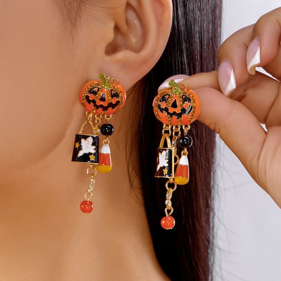 Halloween Ohrringe Kürbis Gothisch Quaste Damen Ohrringe