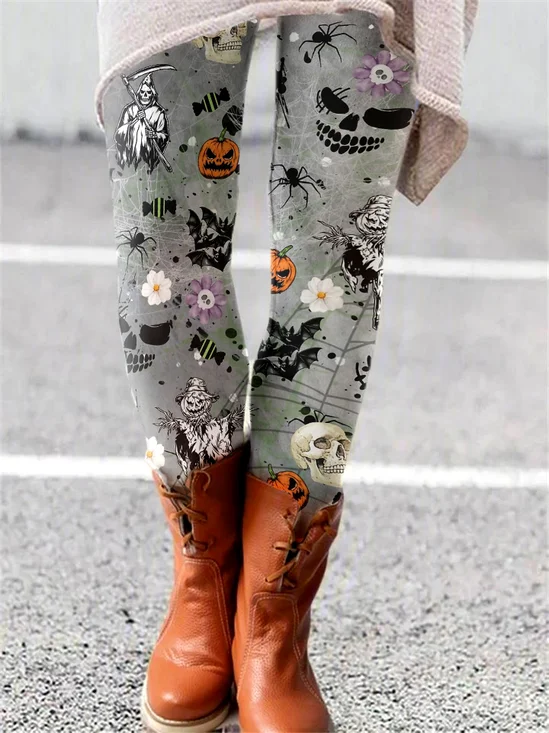 Damen Kariert Retro Alle Jahreszeiten Lang Leggings