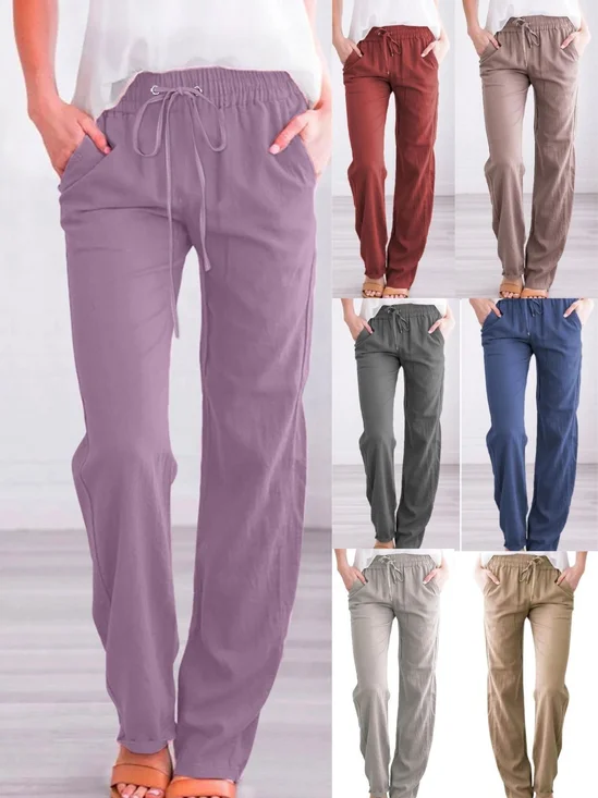 Damen Unifarben Lang Hose Lässig Frühling/Herbst Hose