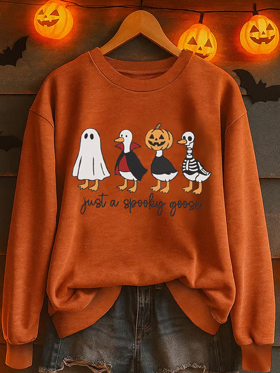 Lässig Rundhals Halloween Sweatshirt